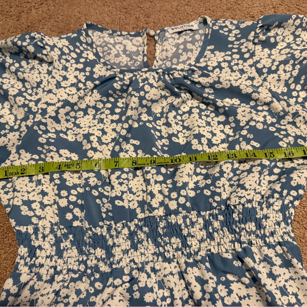 Juniors Floral Blue Maxi Dress - Picture 4 of 6
